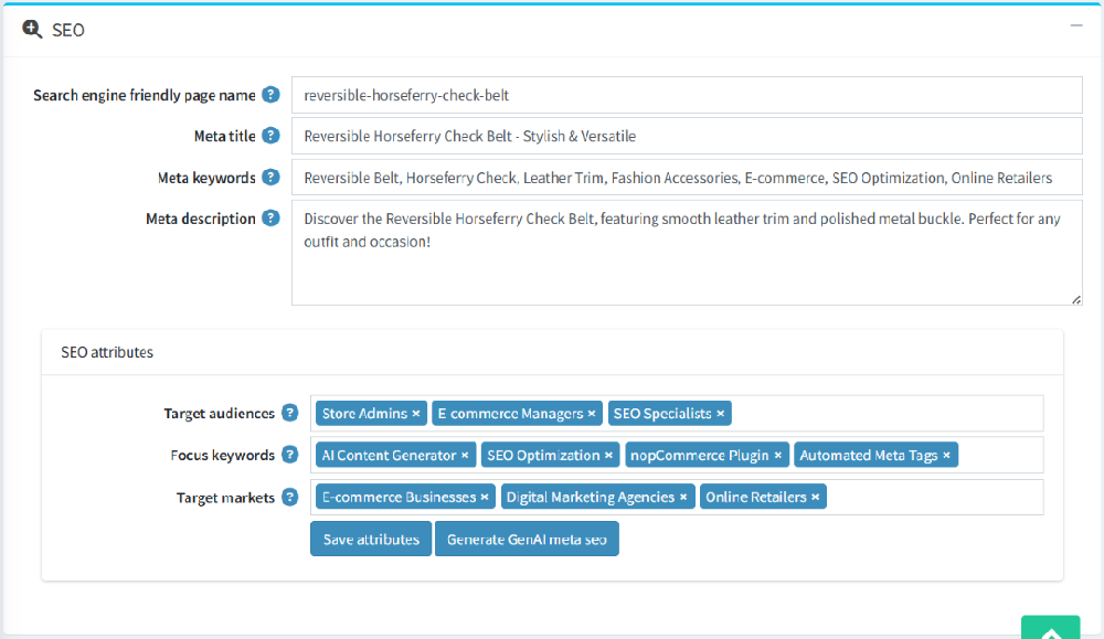 ai content generator & seo plugin seo metadata & attributes field